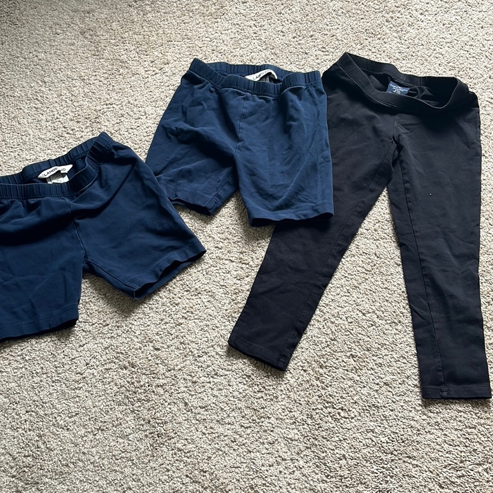 2 bike shorts / monkey shorts and 1 pair leggings bundle size 6-7